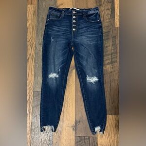 Celebrity Pink Dark Blue Distressed Skinny Jeans